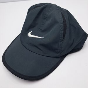Nike Dri-Fit Toddler Hat Black Adjustable White Swoosh Kids